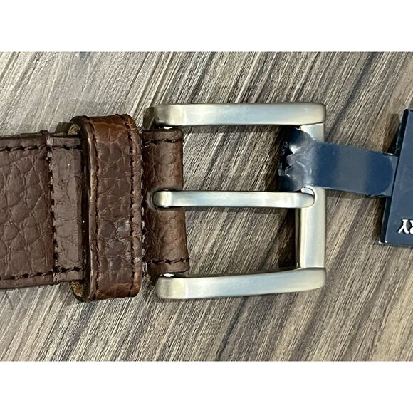 Faded Glory Brown Pebbled Leather Belt With Tag 100% Leather Men Size 50 - Picture 4 of 16